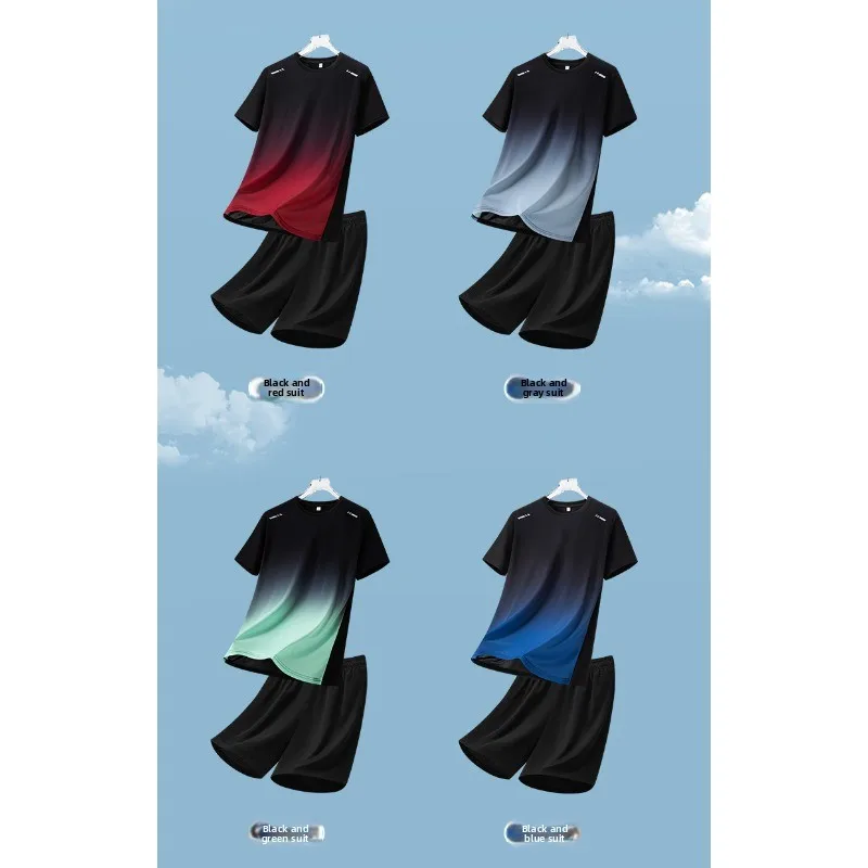 Summer Outdoor Cycling Loose and Comfortable Suit Men's Fashionable and Casual Ice Silk Quick Drying Short Sleeved Shorts Set
Summer Outdoor Cycling Loose and Comfortable Suit Men's Fashionable and Casual Ice Silk Quick Drying Short Sleeved Shorts Set