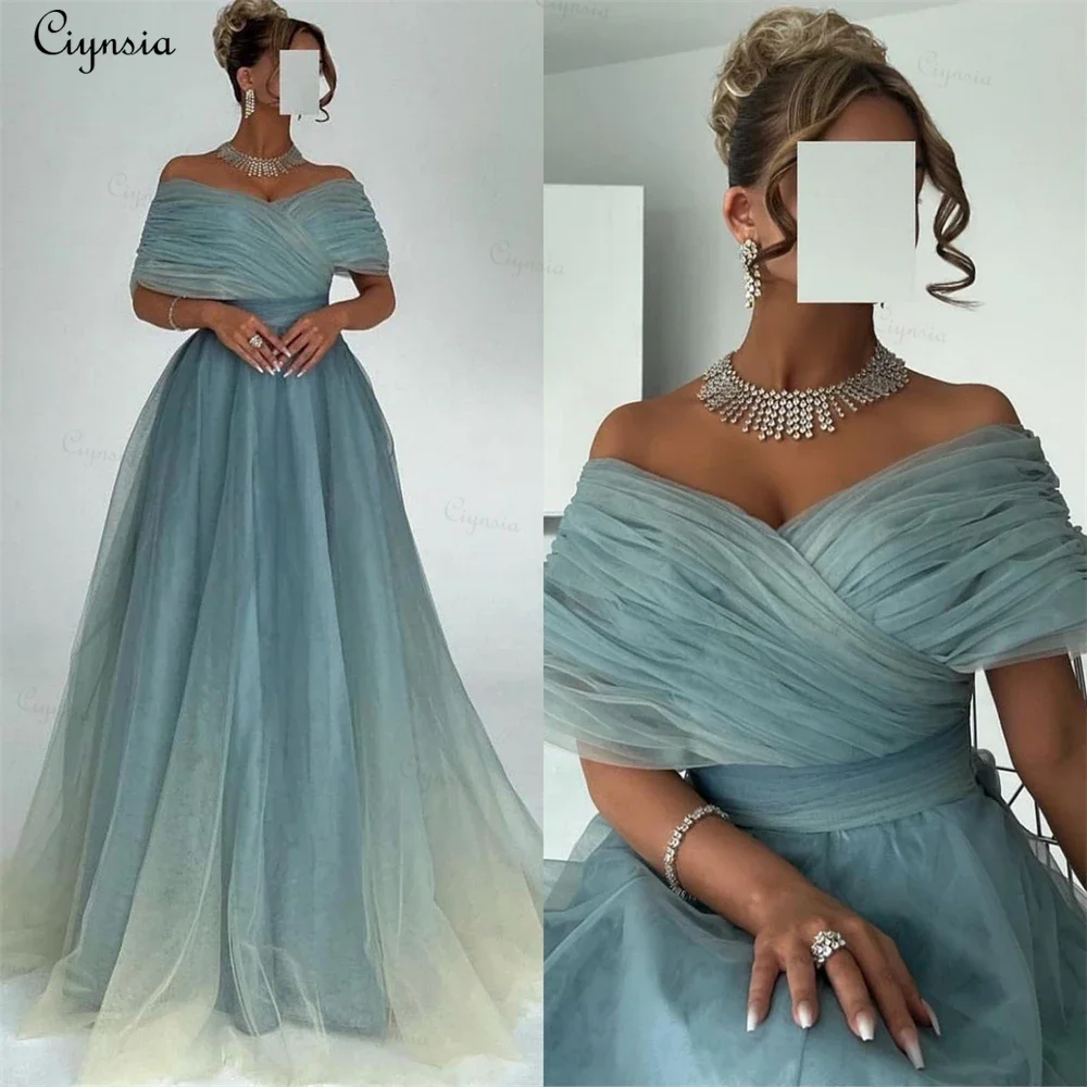 Ciynsia Customized Prom Dresses Exquisite Off Shoulder Wrap Celebrity Tulle Draped Organza Evening Gown 2026 Robes De Soirée
Ciynsia Customized Prom Dresses Exquisite Off Shoulder Wrap Celebrity Tulle Draped Organza Evening Gown 2026 Robes De Soirée