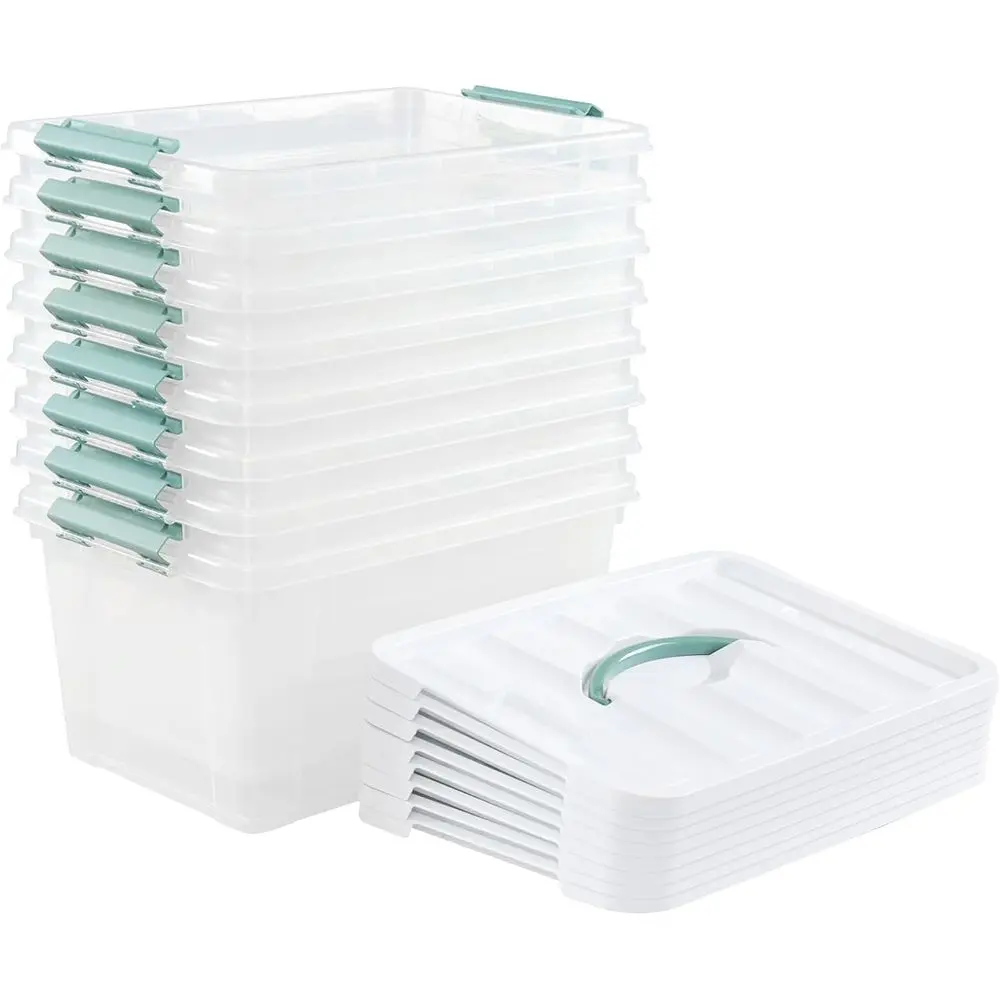 Set of 8 Clear Plastic Storage Bins with Lids and Handles
Set of 8 Clear Plastic Storage Bins with Lids and Handles