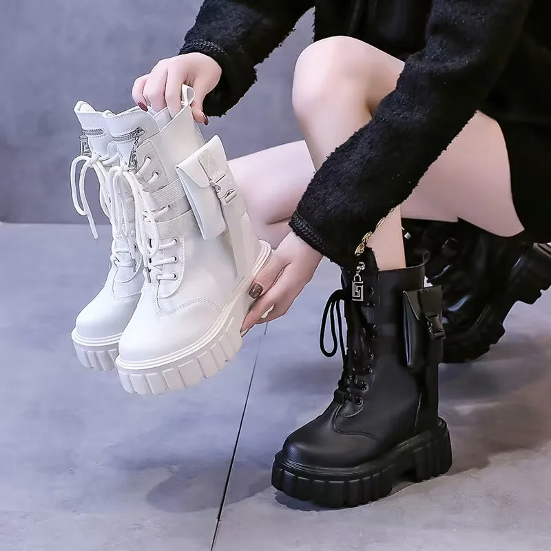 New Woman Platform Ankle Boots Winter Chunky Sneakers Warm Casual Vulcanized Shoes 9CM High Top Leather Short Boots Women Mujer
New Woman Platform Ankle Boots Winter Chunky Sneakers Warm Casual Vulcanized Shoes 9CM High Top Leather Short Boots Women Mujer