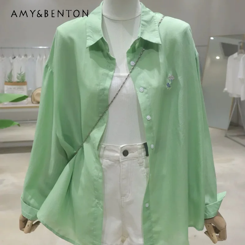Fresh Embroidered Shirt 2026 Summer New Ladies Long Sleeves Sun Protection Blouse Loose Breathable Draped Casual Slim Top Blusas
Fresh Embroidered Shirt 2026 Summer New Ladies Long Sleeves Sun Protection Blouse Loose Breathable Draped Casual Slim Top Blusas
