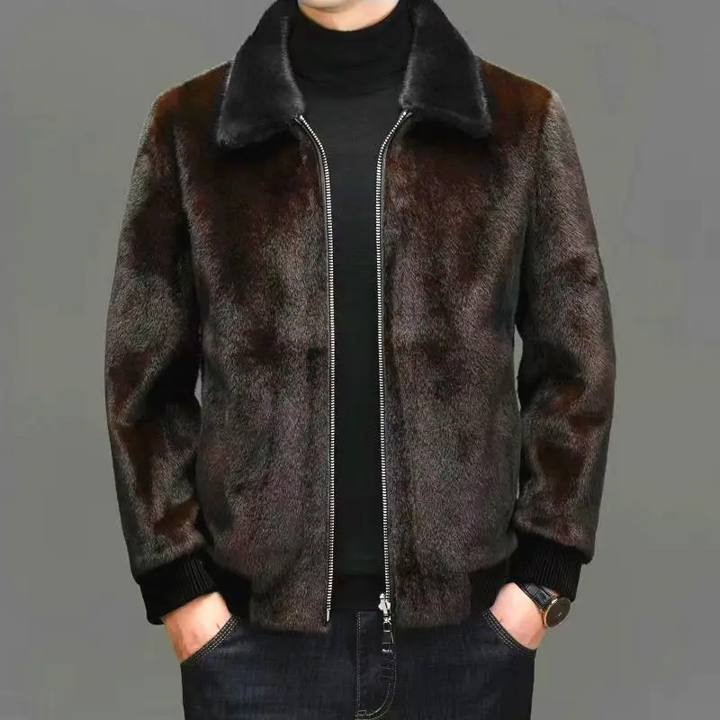 Luxury Quality High-end Men's Fur Jacket Autumn Winter Faux Fur Coat Zipper Outerwear Warm Lapel Cold Protection Mink Fur Coat
Luxury Quality High-end Men's Fur Jacket Autumn Winter Faux Fur Coat Zipper Outerwear Warm Lapel Cold Protection Mink Fur Coat