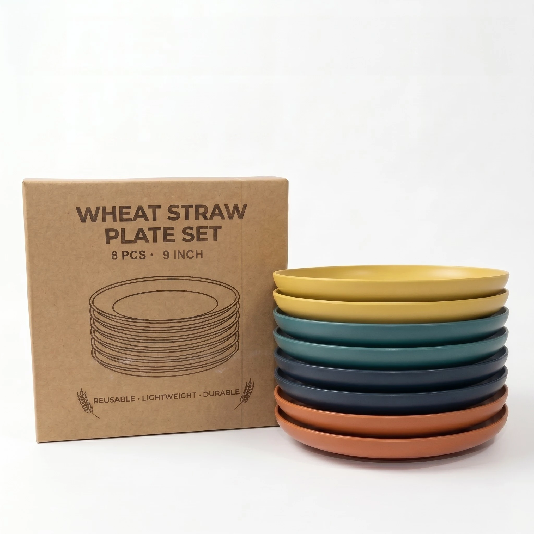 8‑Pack Unbreakable Wheat Straw Round Plates Microwave & dishwasher safe, BPA‑free, eco‑friendly. Macaron colors, for salad, cereal, soup, oatmeal & pasta.
8‑Pack Unbreakable Wheat Straw Round Plates Microwave & dishwasher safe, BPA‑free, eco‑friendly. Macaron colors, for salad, cereal, soup, oatmeal & pasta.