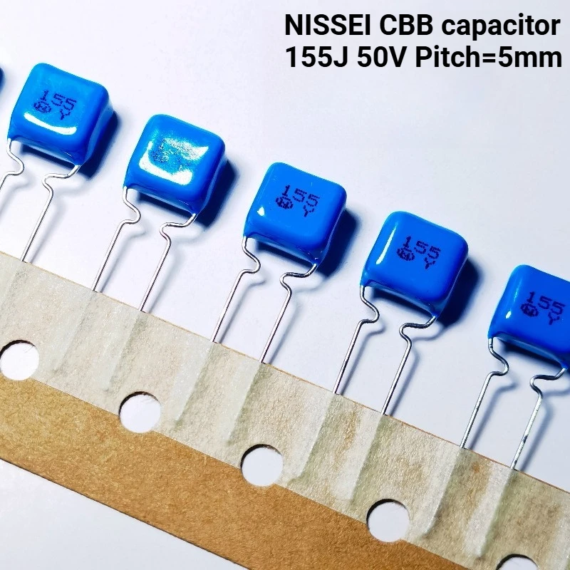 10Pcs/50Pcs NISSEI CBB Film Capacitor MMTV 50V155J 5% Pitch=5mm 1.5uF 155 Blue CBB Capacitors
10Pcs/50Pcs NISSEI CBB Film Capacitor MMTV 50V155J 5% Pitch=5mm 1.5uF 155 Blue CBB Capacitors