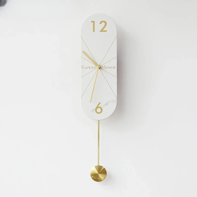 Simple and luxurious marble slate wall clock rocking silent decorative clocks and watches new products
Simple and luxurious marble slate wall clock rocking silent decorative clocks and watches new products