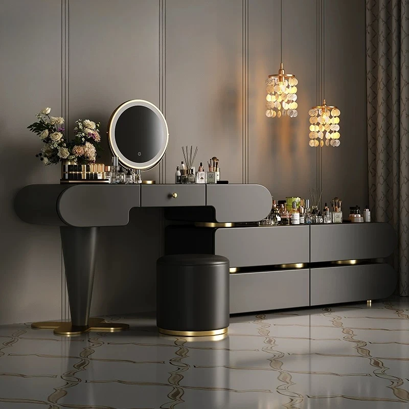 2026 new dresser integrated makeup mirror storage cabinet desk two-in-one light luxury high sense
2026 new dresser integrated makeup mirror storage cabinet desk two-in-one light luxury high sense