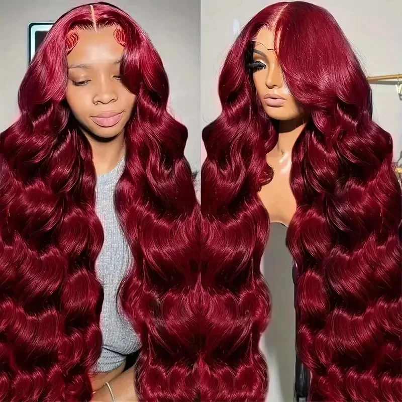 99j Burgundy Lace Front Wig 100% Human Hair 13x Body Wave Transparent Wig 250% Density Colored Wigs For Women Red Lace Front Wig
99j Burgundy Lace Front Wig 100% Human Hair 13x Body Wave Transparent Wig 250% Density Colored Wigs For Women Red Lace Front Wig