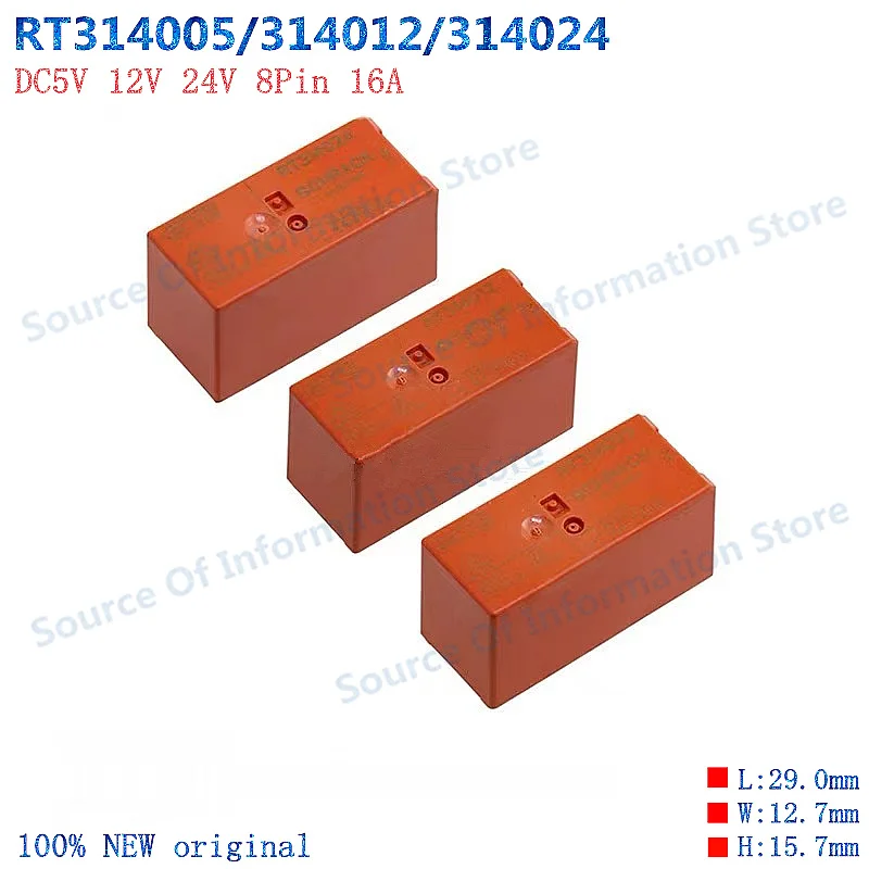 10Pcs RT314005/314012/314024 SCHRACK Power Relay DC5V 12V 24V 8Pin 16A Single-group Conversion Type 100% New
10Pcs RT314005/314012/314024 SCHRACK Power Relay DC5V 12V 24V 8Pin 16A Single-group Conversion Type 100% New