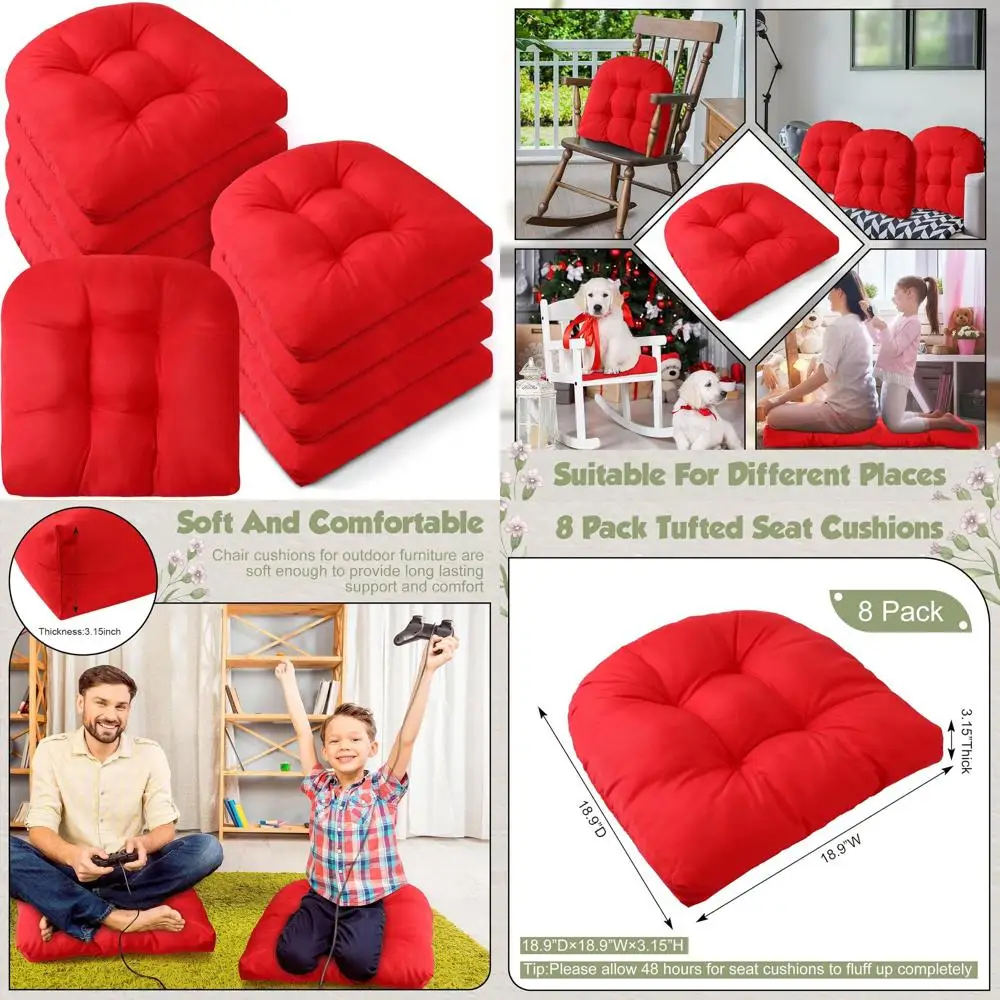 Red Waterproof Outdoor Patio Chair Cushions, 18.9 Square, Overstuffed for Wicker Chairs and Picnic Mats
Red Waterproof Outdoor Patio Chair Cushions, 18.9 Square, Overstuffed for Wicker Chairs and Picnic Mats