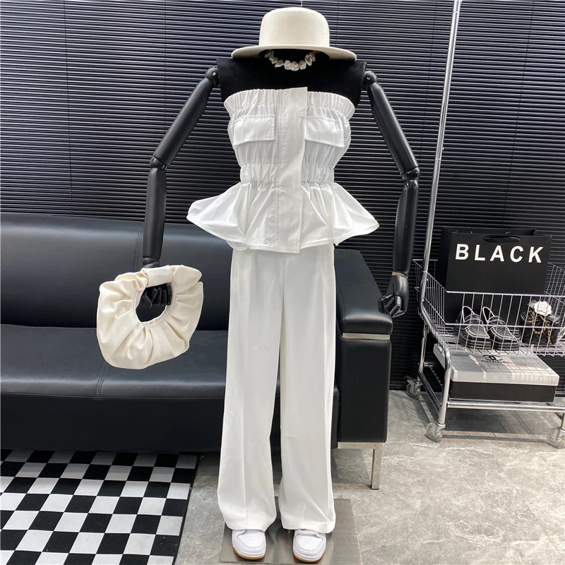 New 2022 fashion Designer new style Famous brand Sleeveless Ruffle edge women Top fake pocket Tightness Waist retraction top
New 2022 fashion Designer new style Famous brand Sleeveless Ruffle edge women Top fake pocket Tightness Waist retraction top