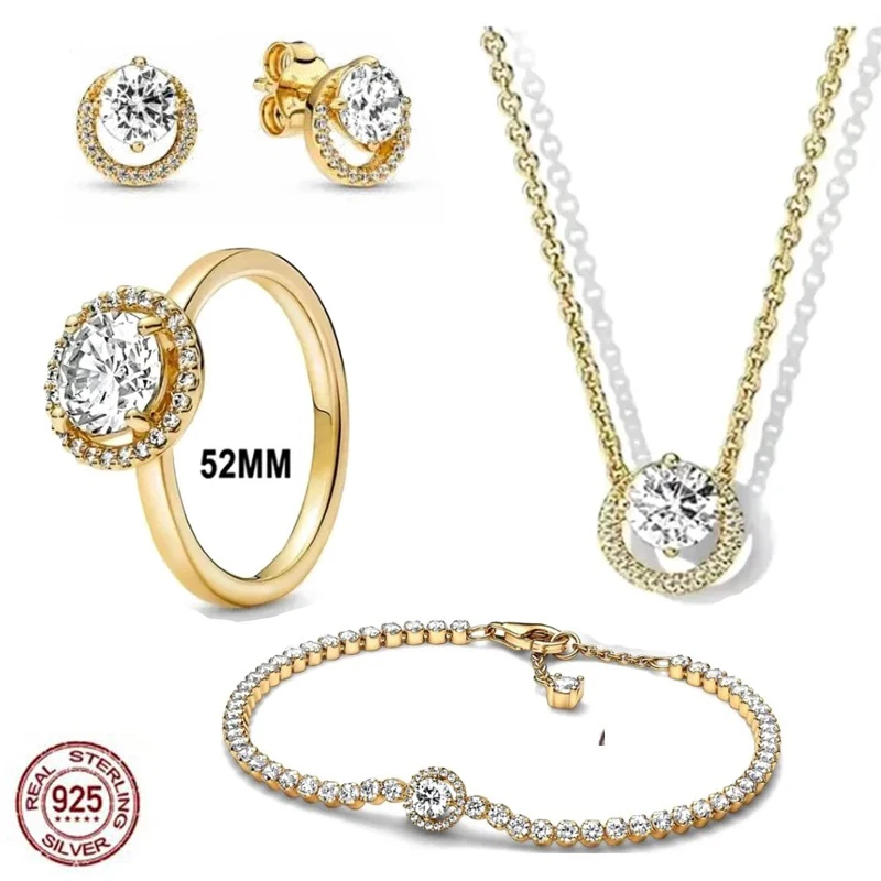 Brand new 925 sterling silver exquisite fashion gold series set charming women's classic jewelry gift for lovers and friends
Brand new 925 sterling silver exquisite fashion gold series set charming women's classic jewelry gift for lovers and friends