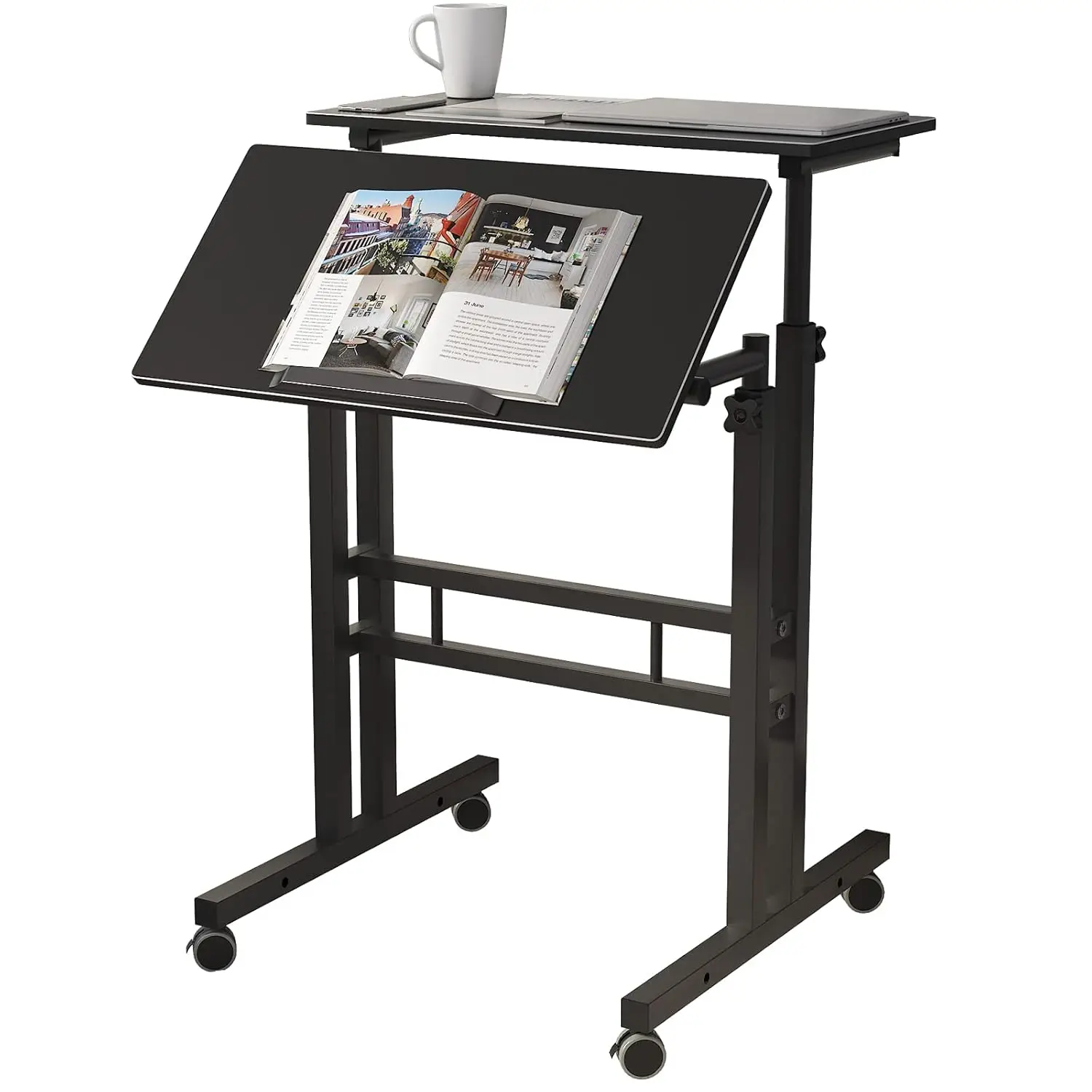 Mobile Adjustable Standing Desk Rolling Cart Sit-Stand Workstation 23.6in Table Tray, Customized
Mobile Adjustable Standing Desk Rolling Cart Sit-Stand Workstation 23.6in Table Tray, Customized