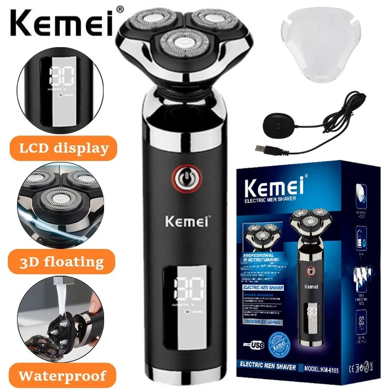 kemei 6185 wet dry waterproof LCD electric shaver beard electric razor for men facial shaving machine rechargeable home
kemei 6185 wet dry waterproof LCD electric shaver beard electric razor for men facial shaving machine rechargeable home