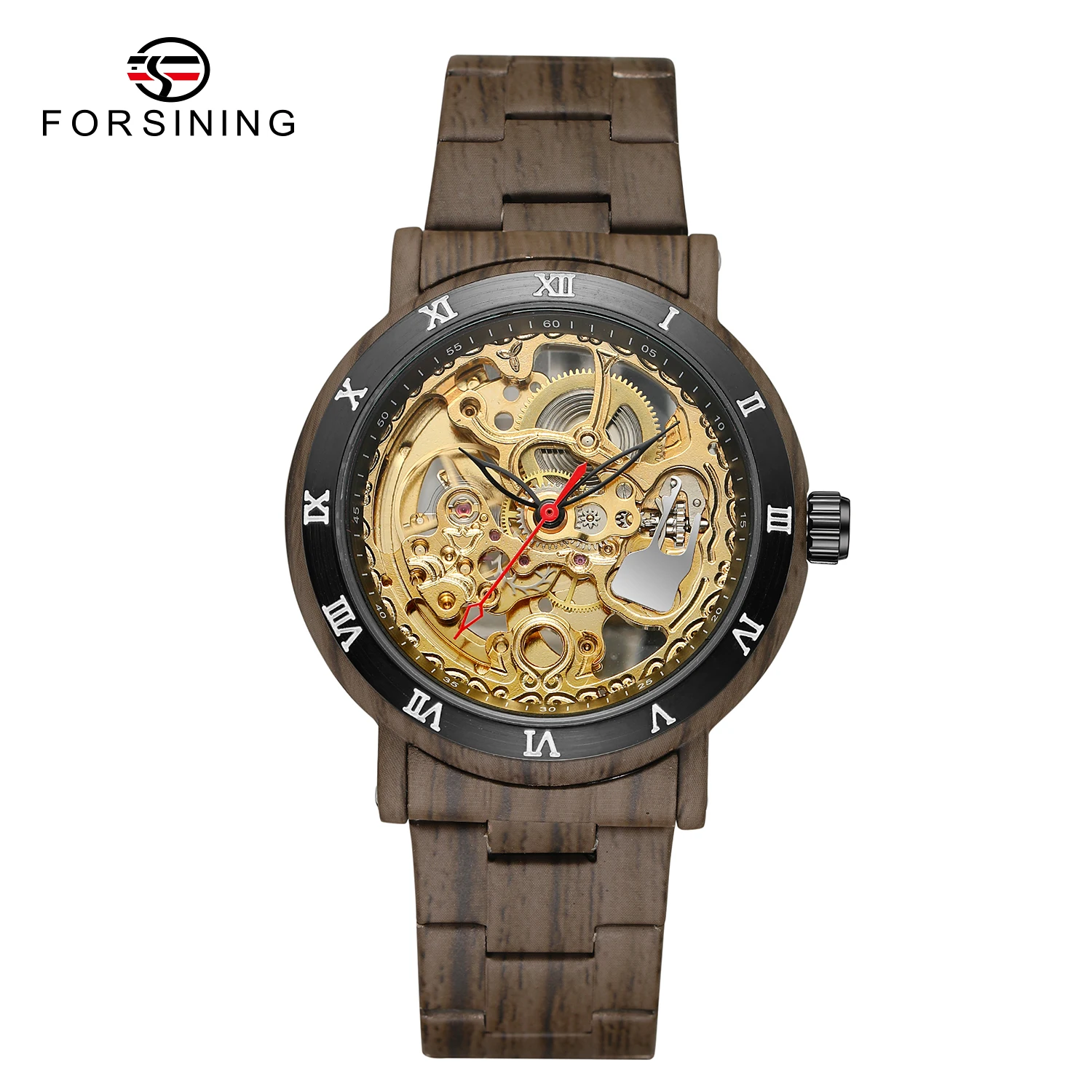 Forsining Design Наручные часы со скелетом, имитация древесины, полоса из нержавеющей стали, автоматические часы для мужчин, прозрачные часы
Forsining Design Наручные часы со скелетом, имитация древесины, полоса из нержавеющей стали, автоматические часы для мужчин, прозрачные часы