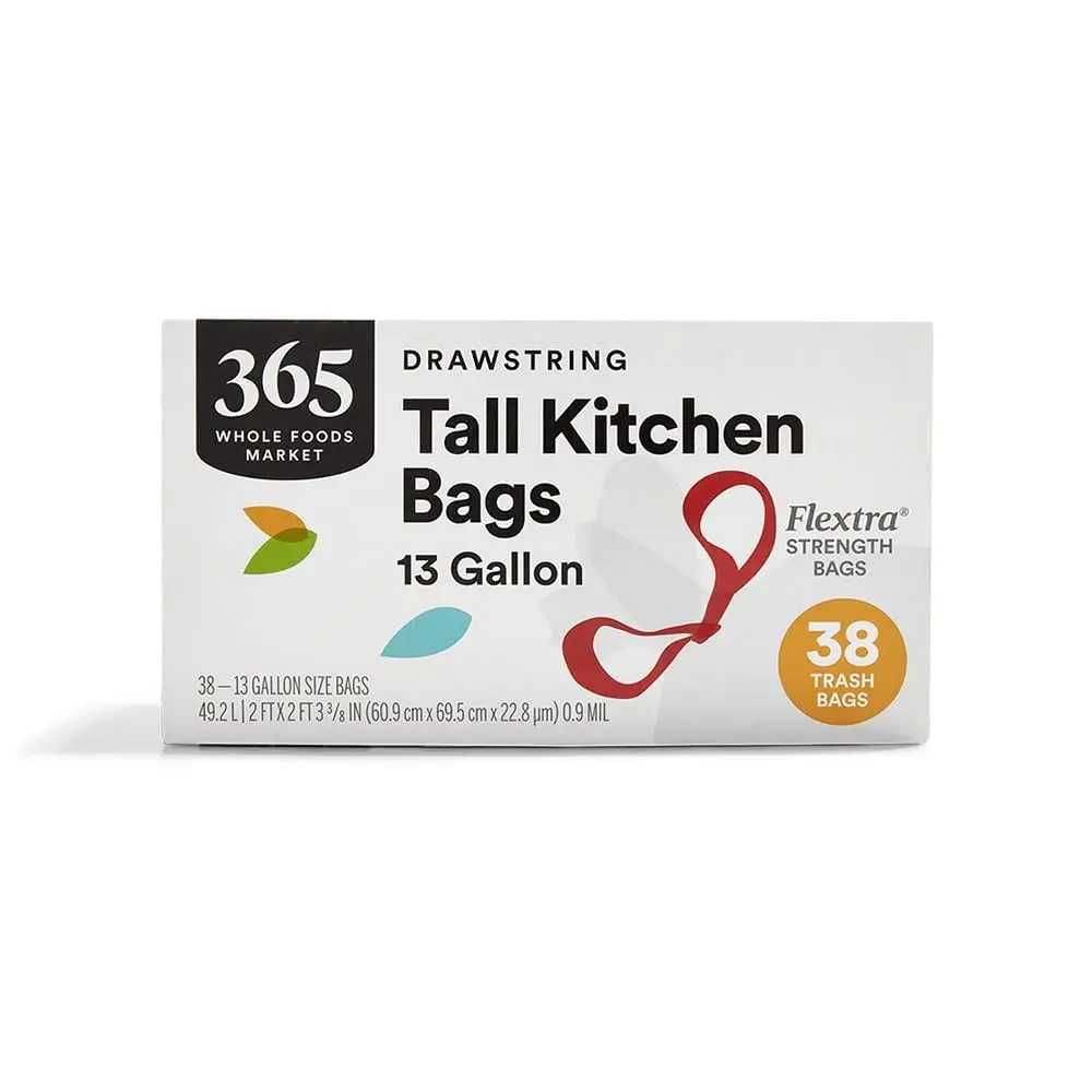 , Flextra Strength Drawstring Tall Kitchen Trash Bags, 13 Gallon, 38 Count
, Flextra Strength Drawstring Tall Kitchen Trash Bags, 13 Gallon, 38 Count