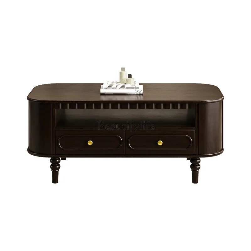 French pure solid wood coffee table TV cabinet combination small American apartment all solid wood
French pure solid wood coffee table TV cabinet combination small American apartment all solid wood