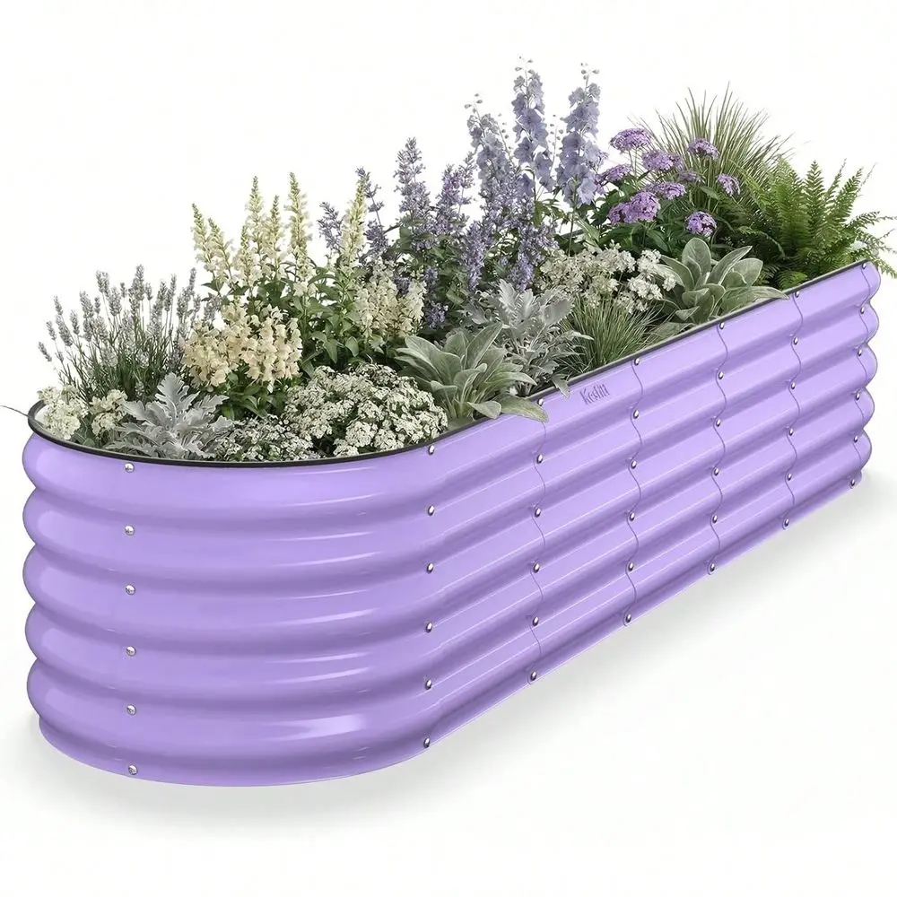 Raised Garden Bed, 4x2x1 FT Galvanized Steel Metal Raised Garden Bed, Oval OpenBottom Design, 12Inch Deep For Outdoor Vegetable
Raised Garden Bed, 4x2x1 FT Galvanized Steel Metal Raised Garden Bed, Oval OpenBottom Design, 12Inch Deep For Outdoor Vegetable