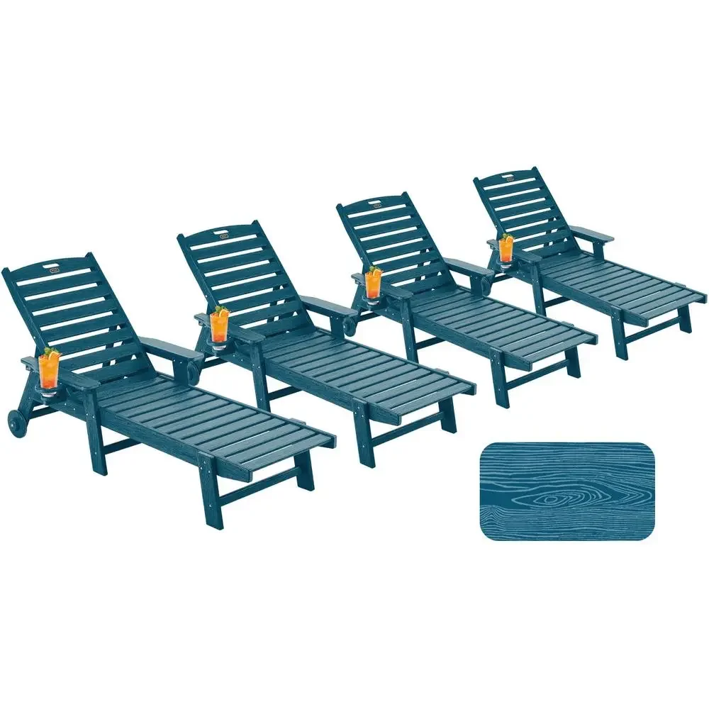 Lounge Chair Outdoor with Wheels, Oversize Patio Lounge Chairs with Wood Texture, 6Position Plastic Lounge Chairs for Poolside,
Lounge Chair Outdoor with Wheels, Oversize Patio Lounge Chairs with Wood Texture, 6Position Plastic Lounge Chairs for Poolside,
