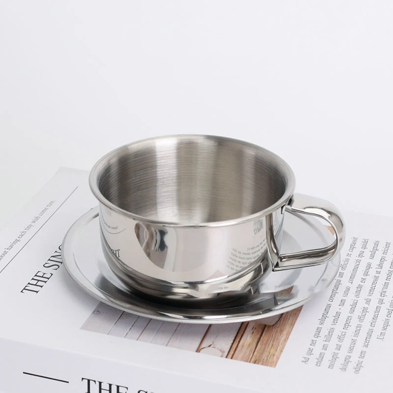 Stainless Steel Mug Cup Coffee Mug Tea Cup Minimalist Mug Heat Resistant Milk Cup With Spoon Saucer PlacematXXZZ
Stainless Steel Mug Cup Coffee Mug Tea Cup Minimalist Mug Heat Resistant Milk Cup With Spoon Saucer PlacematXXZZ