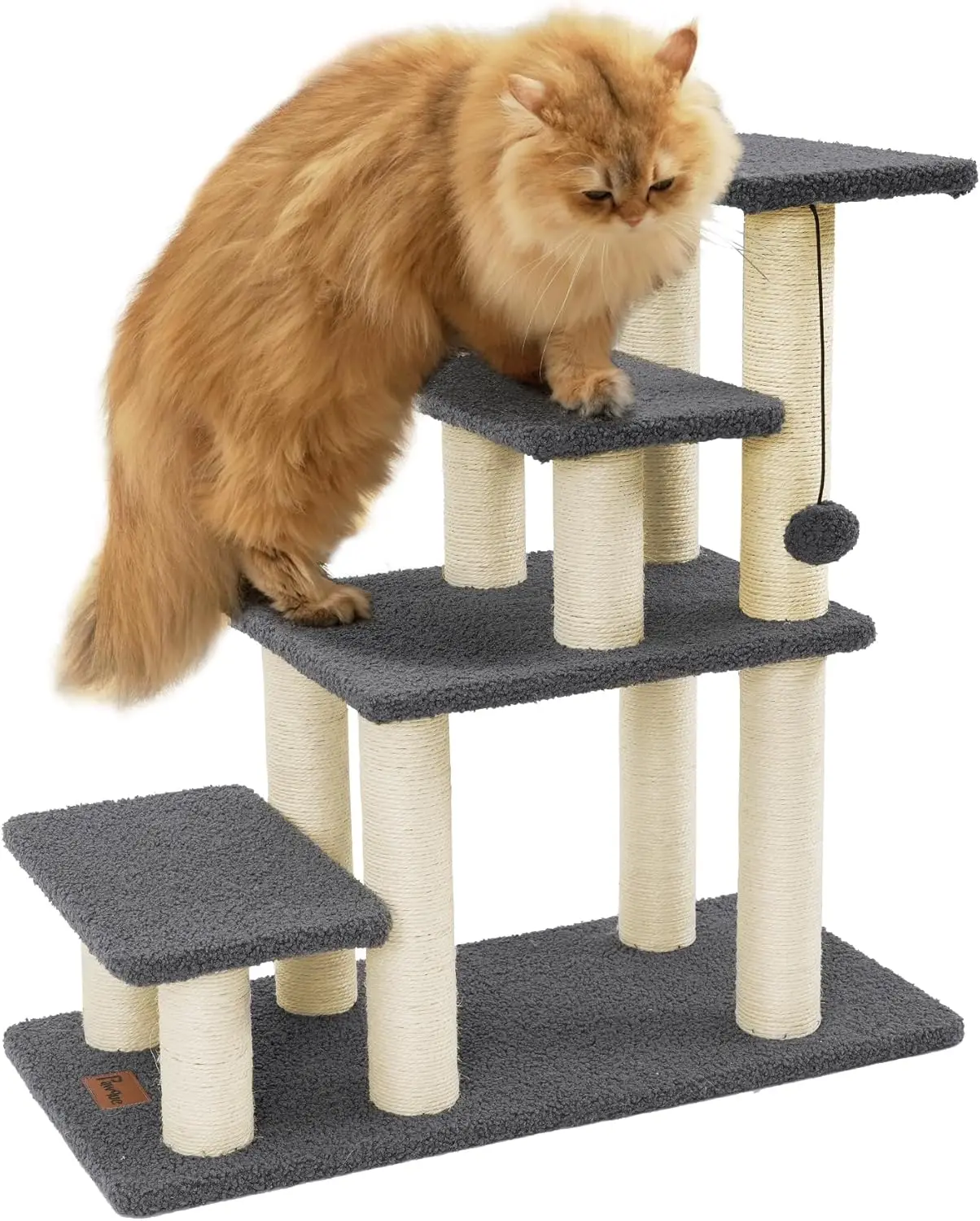 Pet Steps for High Beds & Couches, 4-Step Grey Stairs with Scratching Post, Holds up to 150 lbs for Indoor Cats and Dogs
Pet Steps for High Beds & Couches, 4-Step Grey Stairs with Scratching Post, Holds up to 150 lbs for Indoor Cats and Dogs