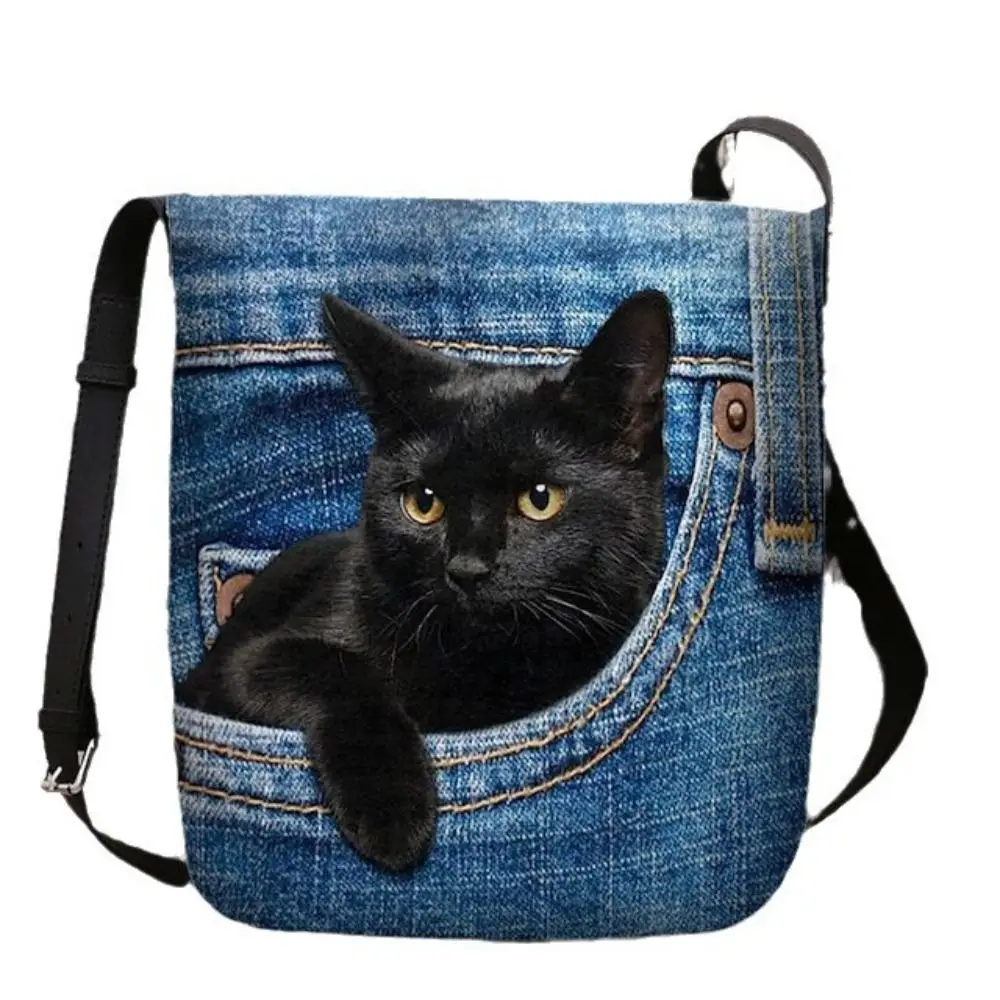 Adjustable Strap Cat Print Crossbody Bag Buckle Closure Large Capacity Animal Theme Shoulder Bag Retro Polyester School Tote Bag
Adjustable Strap Cat Print Crossbody Bag Buckle Closure Large Capacity Animal Theme Shoulder Bag Retro Polyester School Tote Bag