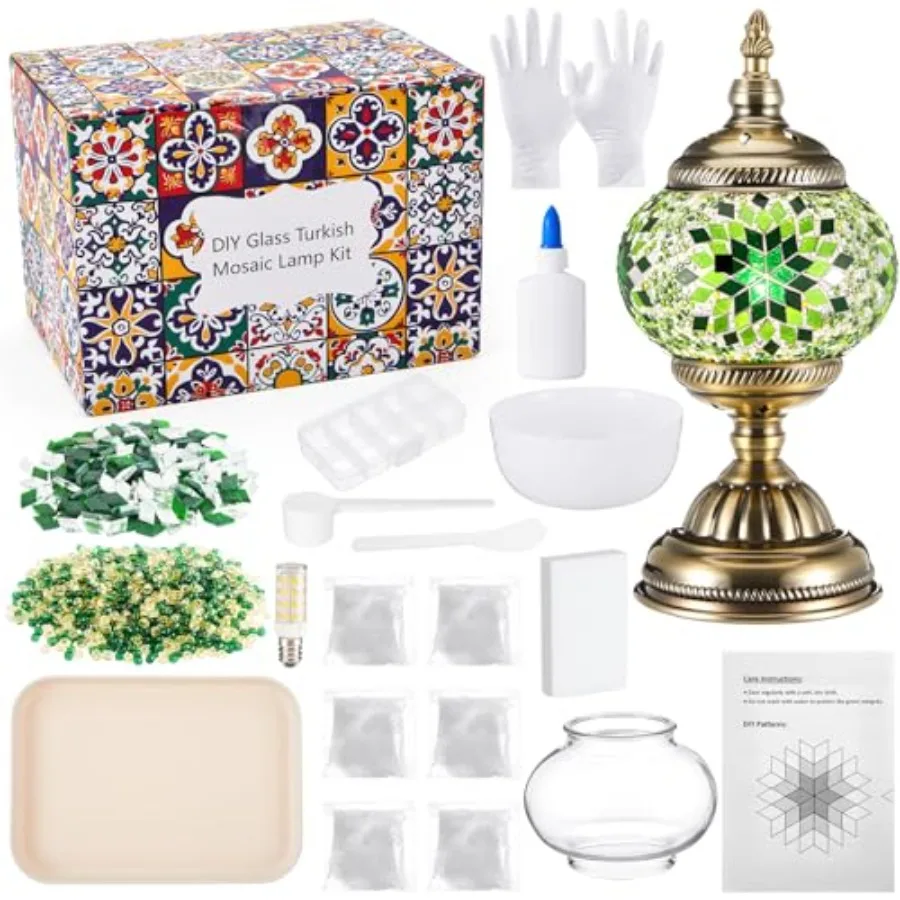 Turkish Mosaic Lamp Kit DIY Stained Glass Decorative Table Bedside Night Light Tabletop Bohemian Morrocan Lamp Crfat Kit for Li
Turkish Mosaic Lamp Kit DIY Stained Glass Decorative Table Bedside Night Light Tabletop Bohemian Morrocan Lamp Crfat Kit for Li