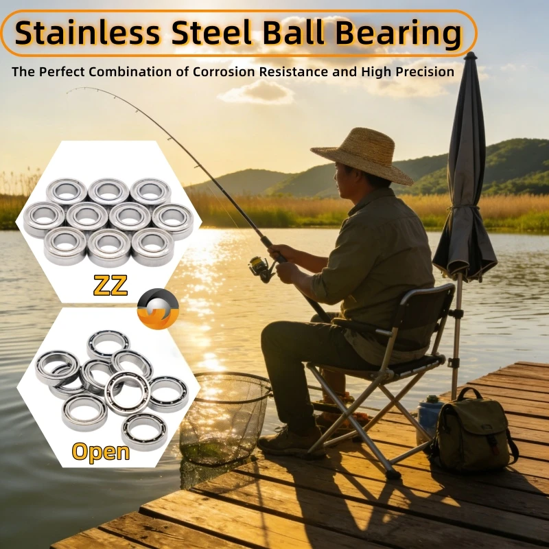 10Pcs 440C Stainless Steel Bearing Bore 2mm 3mm 4mm 5mm 6mm 7mm 8mm 9mm 10mm Fishing Reel Handles Bearing SMR63ZZ SMR74ZZ ABEC-9
10Pcs 440C Stainless Steel Bearing Bore 2mm 3mm 4mm 5mm 6mm 7mm 8mm 9mm 10mm Fishing Reel Handles Bearing SMR63ZZ SMR74ZZ ABEC-9