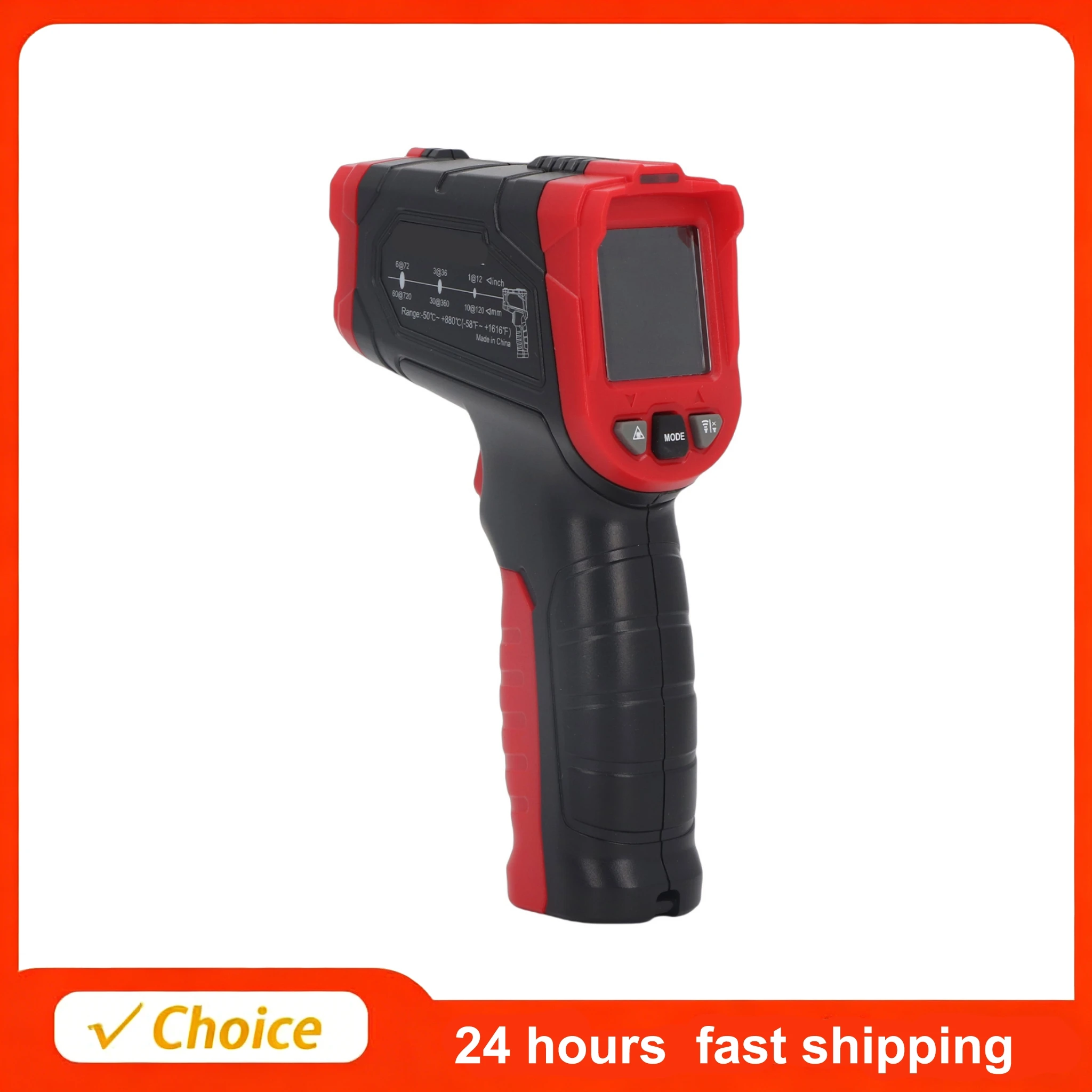 Infrared Thermometer with HD Color LCD Screen Range from -50℃-880℃ (-58℉-1056℉) NonContact Digital Temperature Guns Red Black
Infrared Thermometer with HD Color LCD Screen Range from -50℃-880℃ (-58℉-1056℉) NonContact Digital Temperature Guns Red Black