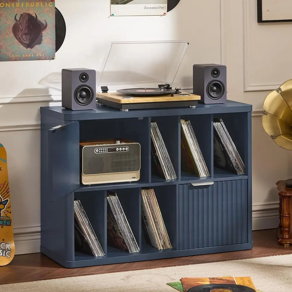 Large Wooden Record Player Stand with Vinyl Storage, 39.5 Tall Cabinet for Records, Speakers, and Media in Navy Blue
Large Wooden Record Player Stand with Vinyl Storage, 39.5 Tall Cabinet for Records, Speakers, and Media in Navy Blue