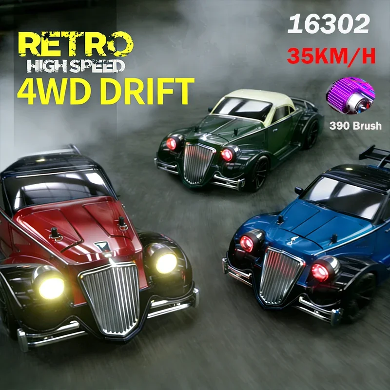 New 1/16 16301/16302 RC Car 2.4G 4WD High Speed 35KM/H Brushed Motor Vintage Racing Car Toy with LED Lights for Kid And Adult
New 1/16 16301/16302 RC Car 2.4G 4WD High Speed 35KM/H Brushed Motor Vintage Racing Car Toy with LED Lights for Kid And Adult