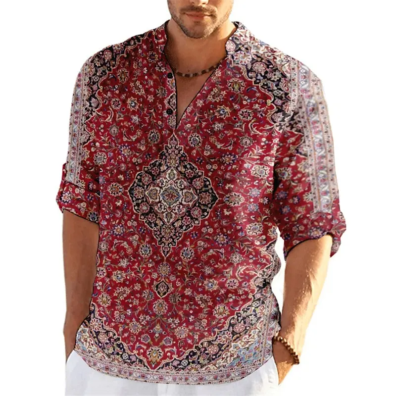 Autumn Flower 3D Print Luxury Henley Shirts Men's Fashion Vintage Floral Stand Collar Long Sleeve Shirt Tops Blouse Man Clothing
Autumn Flower 3D Print Luxury Henley Shirts Men's Fashion Vintage Floral Stand Collar Long Sleeve Shirt Tops Blouse Man Clothing