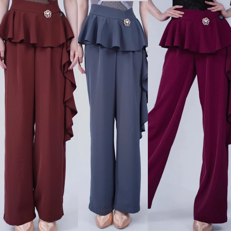 Ruffled Sleeves Rumba Latin Dance Trousers Waltz Modern Dancing Pants Women High Waist Ballroom Dance Competition Wear SL16023
Ruffled Sleeves Rumba Latin Dance Trousers Waltz Modern Dancing Pants Women High Waist Ballroom Dance Competition Wear SL16023