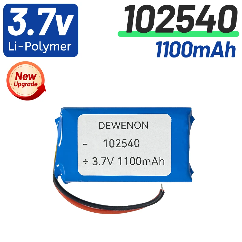 1100mAh 3.7V 102540 Li-Polymer Rechargeable Battery for GPS Navigator Bluetooth Headset PS4 DIY Tools Electric
1100mAh 3.7V 102540 Li-Polymer Rechargeable Battery for GPS Navigator Bluetooth Headset PS4 DIY Tools Electric