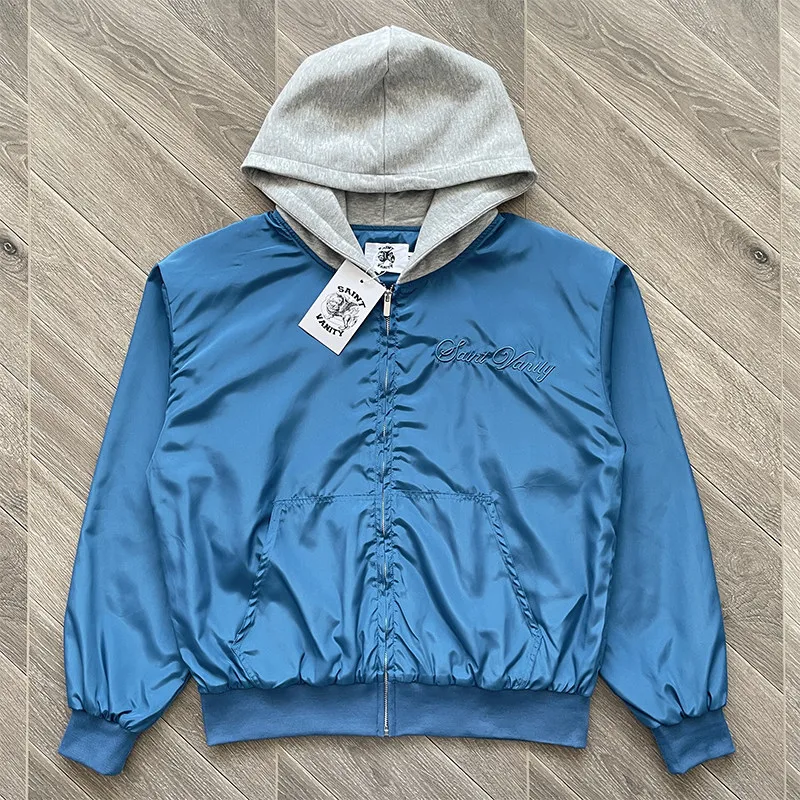 Splice Color SAINT VANITY Embroidery Label Trench Coat Zipper Jacket Wear-resistant Men Women Streetwear Loose Hooded Pullovers
Splice Color SAINT VANITY Embroidery Label Trench Coat Zipper Jacket Wear-resistant Men Women Streetwear Loose Hooded Pullovers
