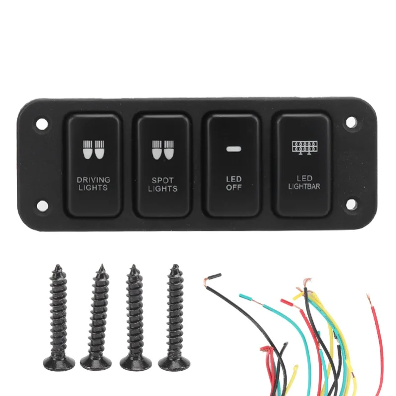 Panel Switch 4 Gang With LED Blue Light Driving Lamp Control Button Fit For Hailax 12V DC Car
Panel Switch 4 Gang With LED Blue Light Driving Lamp Control Button Fit For Hailax 12V DC Car