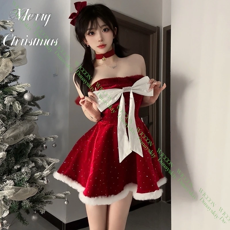 Red Velvet Christmas Dress Women's Sexy Festive Role Playing Outfit Modern Dance Special Use Clothing
Red Velvet Christmas Dress Women's Sexy Festive Role Playing Outfit Modern Dance Special Use Clothing