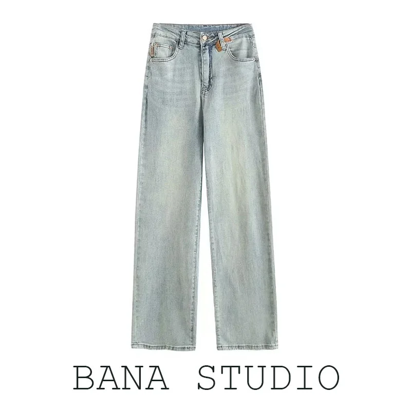 BANA High Waist Wide Leg Jeans Women's Floor Length Draped Washed Blue Jeans Straight Cut Long Trousers Spring Summer Thin
BANA High Waist Wide Leg Jeans Women's Floor Length Draped Washed Blue Jeans Straight Cut Long Trousers Spring Summer Thin