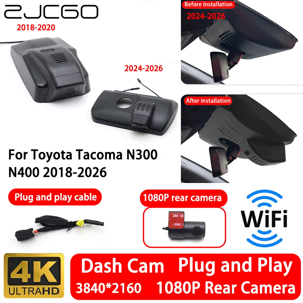 for Toyota Tacoma N300 N400 2018-2026 4K 2160P Front Rear Camera Dash Cam Wifi Plug and Play Video Recorder Loop Recording
for Toyota Tacoma N300 N400 2018-2026 4K 2160P Front Rear Camera Dash Cam Wifi Plug and Play Video Recorder Loop Recording