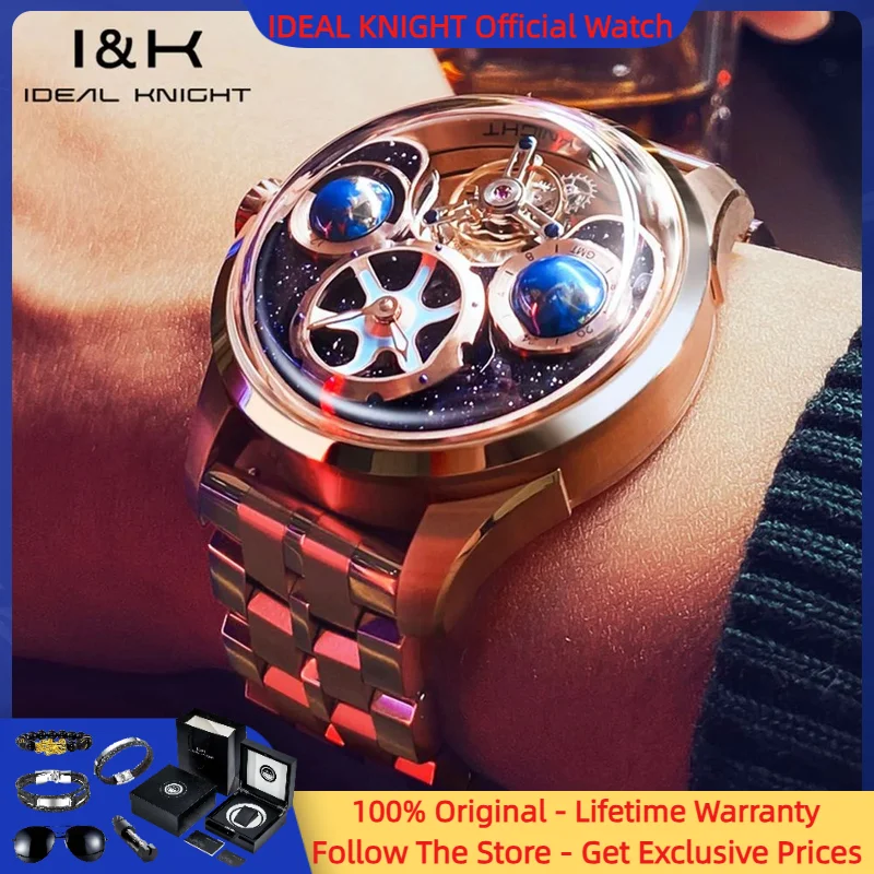 IDEAL KNIGHT 6805 Men True Tourbillon Watch Luxury High end GMT Multi time Zone Setting Men Hollow Automatic Mechanical Watch
IDEAL KNIGHT 6805 Men True Tourbillon Watch Luxury High end GMT Multi time Zone Setting Men Hollow Automatic Mechanical Watch