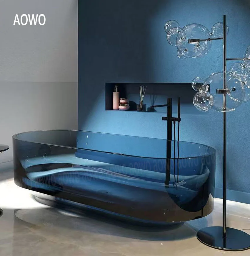 Blue Color Resin Hotel Bathtub Soiled Surfacing Stone Acrylic Whirlpool Tub Clear Transparent Resin Firb Freestanding Bathtub
Blue Color Resin Hotel Bathtub Soiled Surfacing Stone Acrylic Whirlpool Tub Clear Transparent Resin Firb Freestanding Bathtub