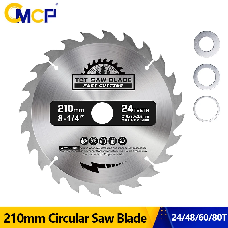 CMCP 1 шт. твердосплавное полотно для пилы по дереву 210 мм 24T 48T 60T 80T TCT циркулярная пила деревообрабатывающий диск для многофункционального электроинструмента
CMCP 1 шт. твердосплавное полотно для пилы по дереву 210 мм 24T 48T 60T 80T TCT циркулярная пила деревообрабатывающий диск для многофункционального электроинструмента