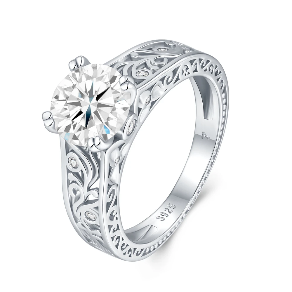 Luxury Carving Retro Hollow Out S925 Sterling Silver Ring D Color 2ct Moissanite Wedding Rings for Woman Birthday Jewelry Gift
Luxury Carving Retro Hollow Out S925 Sterling Silver Ring D Color 2ct Moissanite Wedding Rings for Woman Birthday Jewelry Gift