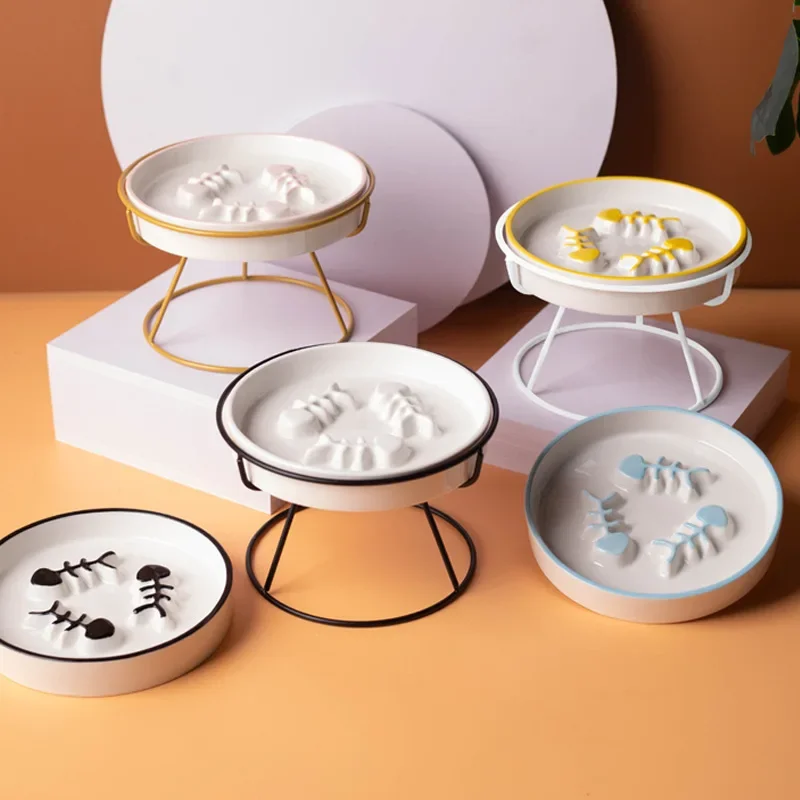 Cat Slow Feed Bowl Ceramic Pet Food Water Bowls With Stand Elevated Puppy Kitten Anti-choking Feeding Feeders
Cat Slow Feed Bowl Ceramic Pet Food Water Bowls With Stand Elevated Puppy Kitten Anti-choking Feeding Feeders