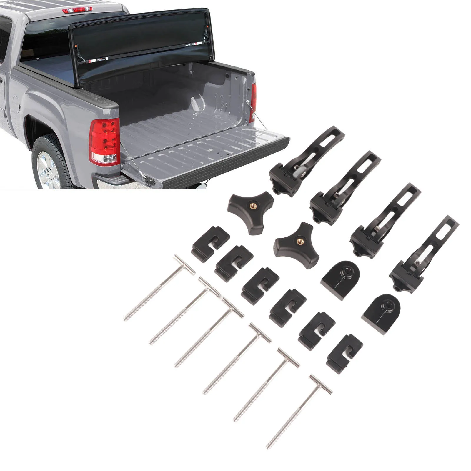 Fold Tonneau Cover Clamp Kit Universal Replacement Parts Rear Front Clamp Aluminium Fit for Hard Fold Tonneau Cover
Fold Tonneau Cover Clamp Kit Universal Replacement Parts Rear Front Clamp Aluminium Fit for Hard Fold Tonneau Cover
