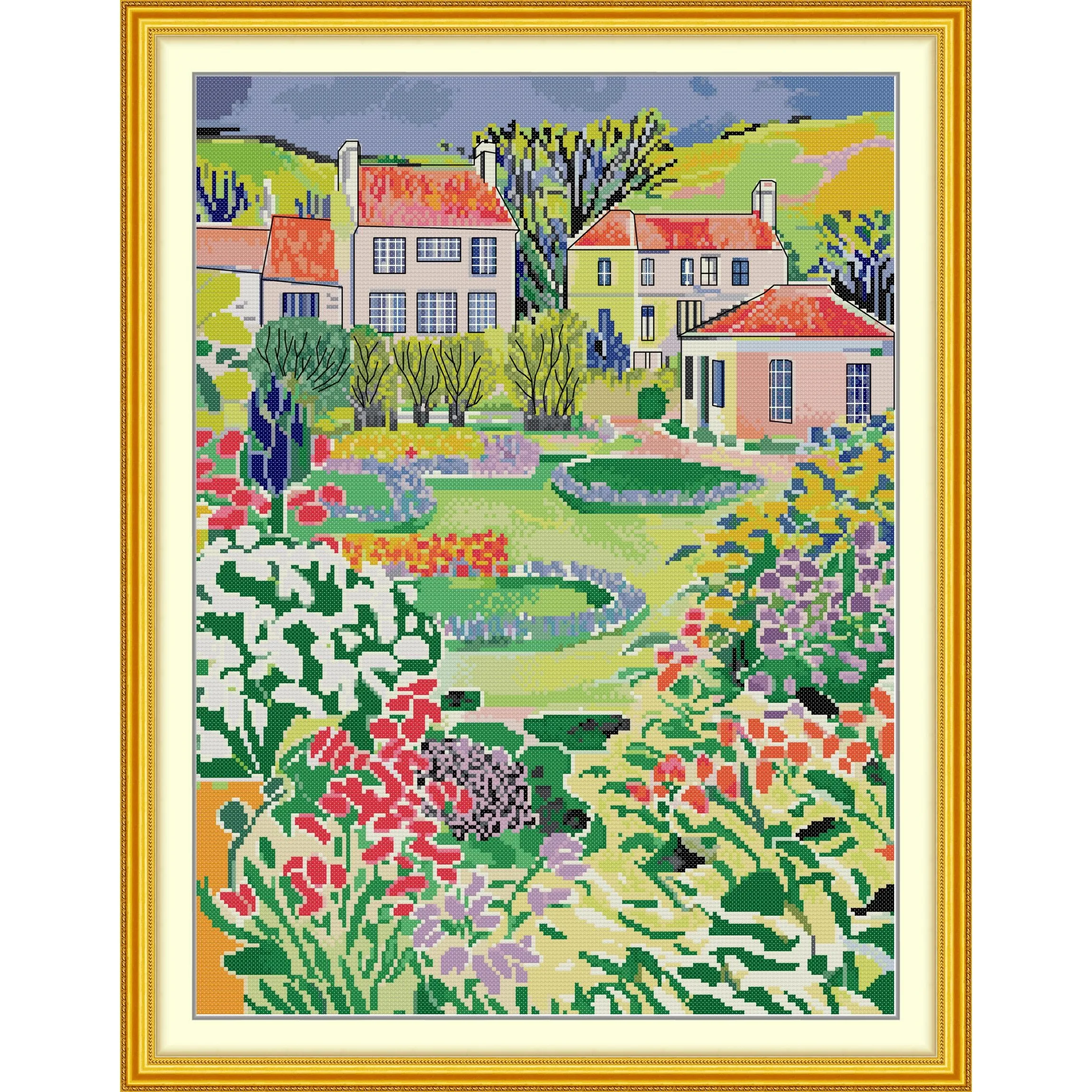 Soulgift News Набор для вышивки крестом с предварительной печатью, штампованная ткань Аида с нитками DMC, набор для вышивания - Happy Home 
Soulgift News Набор для вышивки крестом с предварительной печатью, штампованная ткань Аида с нитками DMC, набор для вышивания - Happy Home