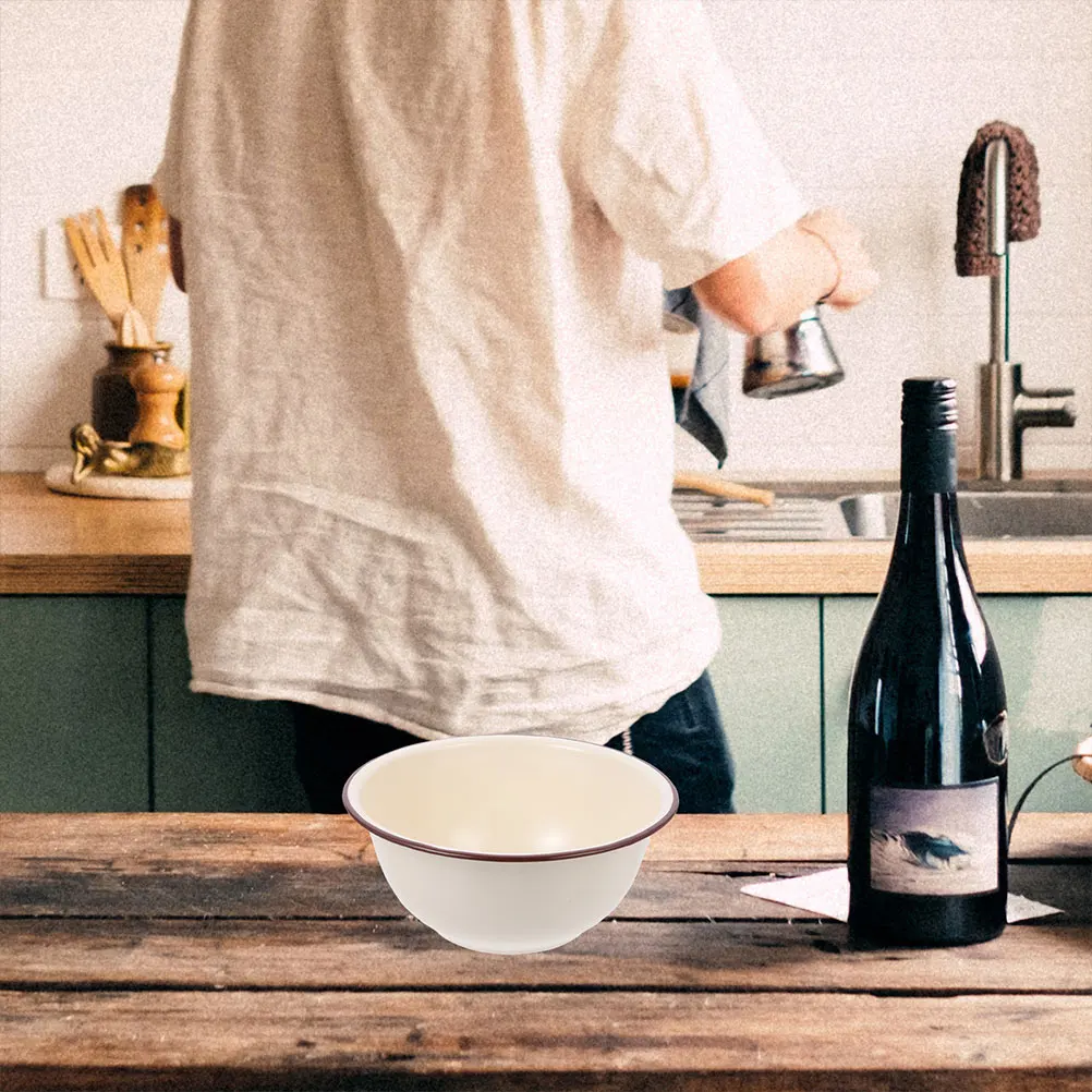 Retro Enamel Bowl Large Capacity Vintage Enamelware Basin for Soup Noodle Salad Mixing Dough Washing Fruits Kitchen Lard Storage
Retro Enamel Bowl Large Capacity Vintage Enamelware Basin for Soup Noodle Salad Mixing Dough Washing Fruits Kitchen Lard Storage