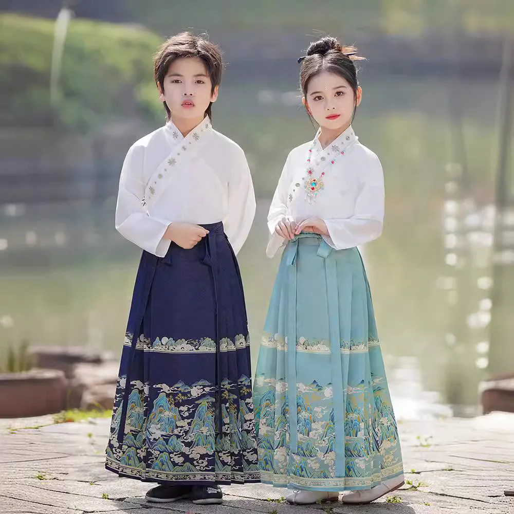 Children's Sets Short Sleeve Baby Hanfu Boys Outfit Fashion Tops Skirts 2 Piece Set Girls Clothes Kids Suits Summer Tang Costume
Children's Sets Short Sleeve Baby Hanfu Boys Outfit Fashion Tops Skirts 2 Piece Set Girls Clothes Kids Suits Summer Tang Costume