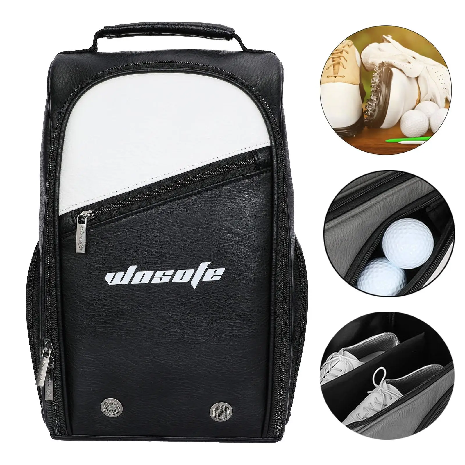 Golf Shoe Bag Shoe Pouch PU Multifunction with 3 Pockets with Ventilation Shoe Carrier Bag for Gym Travel Outdoor Men Women
Golf Shoe Bag Shoe Pouch PU Multifunction with 3 Pockets with Ventilation Shoe Carrier Bag for Gym Travel Outdoor Men Women