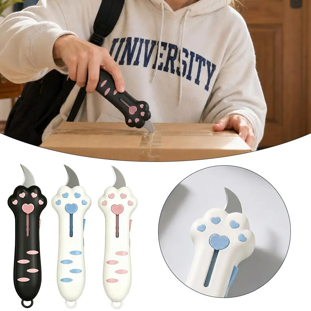 Cat Paw Box Cutter Cute Retractable Cat Box Cutter with Safety Lock &Handle, Mini Utility Knife for Opening Packages, Cardboard
Cat Paw Box Cutter Cute Retractable Cat Box Cutter with Safety Lock &Handle, Mini Utility Knife for Opening Packages, Cardboard