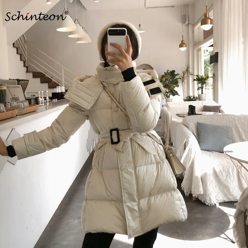 Schinteon Women Down Jacket with Hood Warm Autumn Winter Luxurious Slim Outwear White Duck Down Coat 2024 Fashion New
Schinteon Women Down Jacket with Hood Warm Autumn Winter Luxurious Slim Outwear White Duck Down Coat 2024 Fashion New